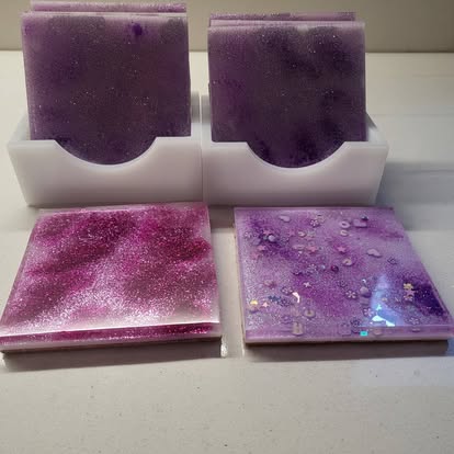 Square coaster set sparkle